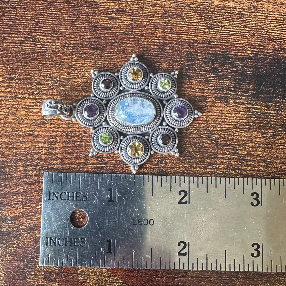 Ross-Simons Artisan Crafted Sterling Silver 925 Multi-Gemstone Pendant - Picture 5 of 7